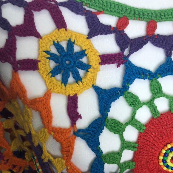 ✅SOLD Vintage rainbow crochet bohemian top - Picture 8 of 8